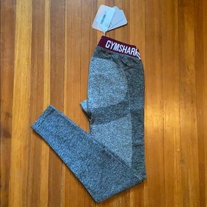 Gymshark Flex Leggings - Charcoal Grey/Deep Plum